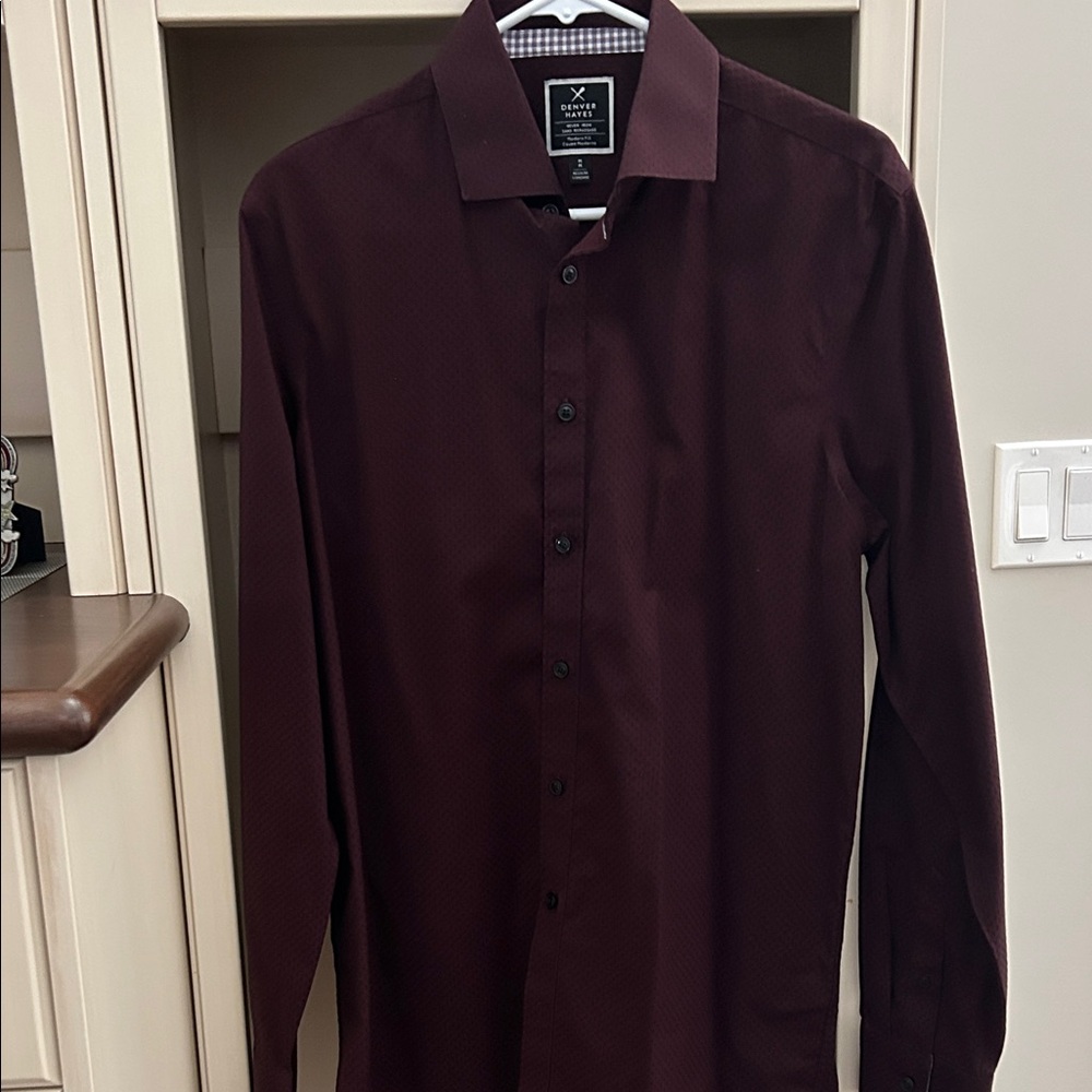 Denver Hayes Burgundy Dress Shirt